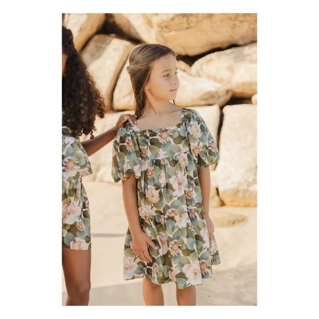 Kleid Blumen | Khaki