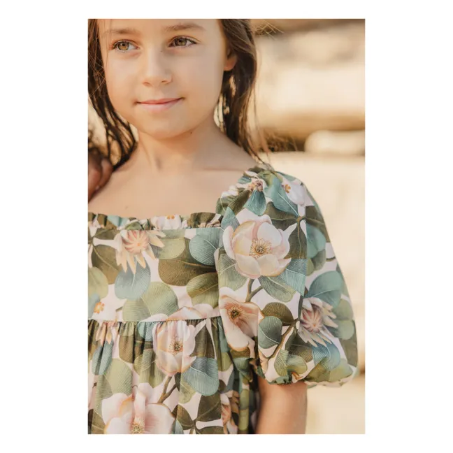 Kleid Blumen | Khaki