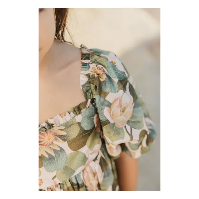 Kleid Blumen | Khaki