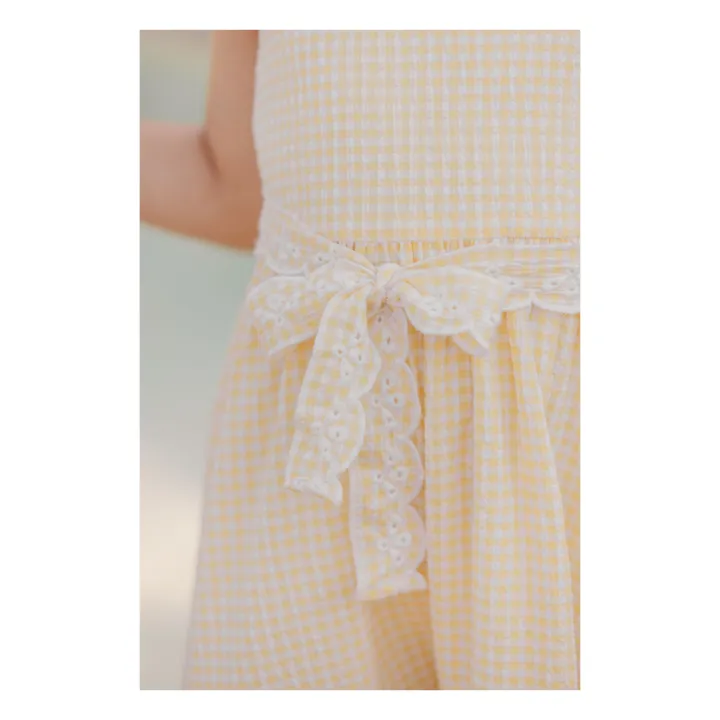 Robe Vichy Volants | Jaune pâle- Image produit n°6