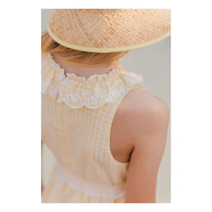 Robe Vichy Volants | Jaune pâle- Image produit n°2