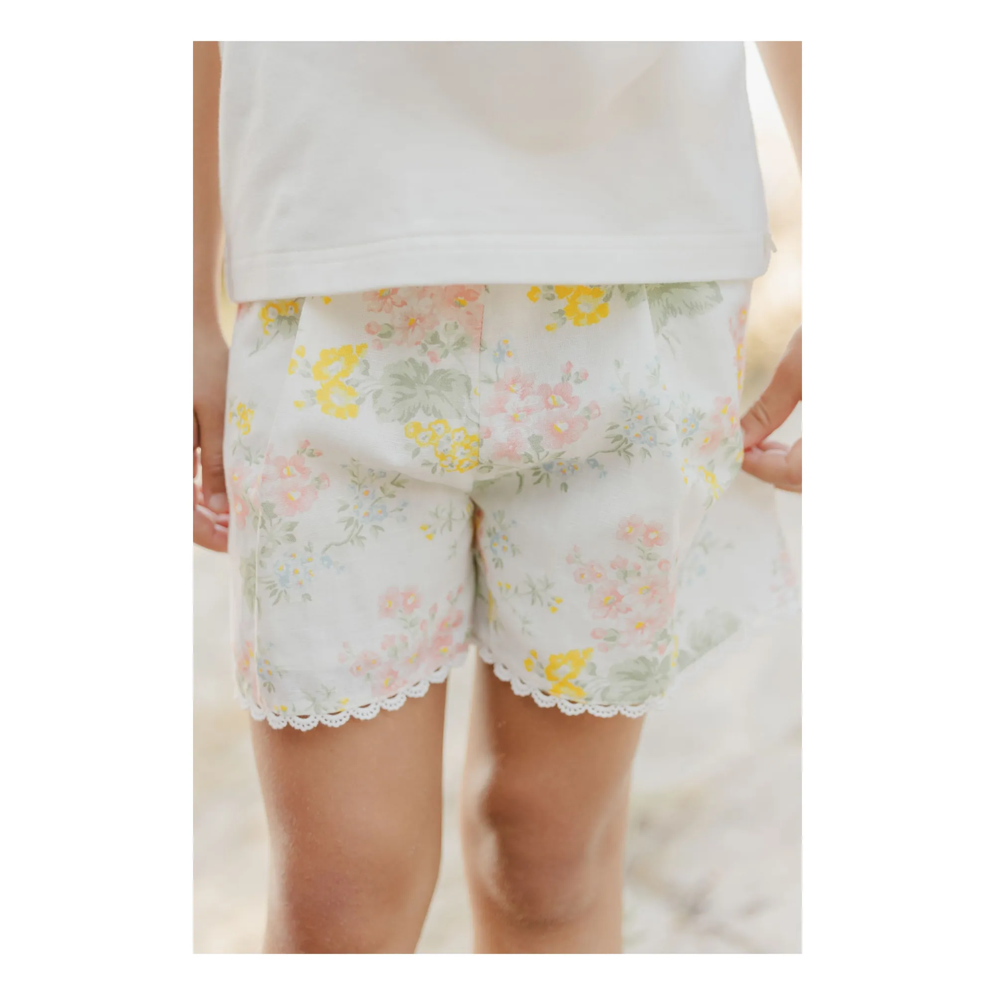 Tartine Et Chocolat Girls Ecru Floral Shorts