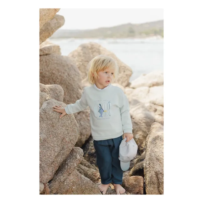 Pantalon Revers Gaze de Coton | Bleu marine