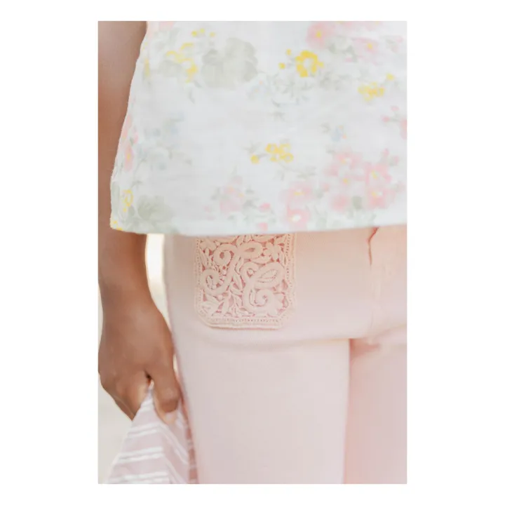 Jean Flare Brodé | Pivoine- Image produit n°1