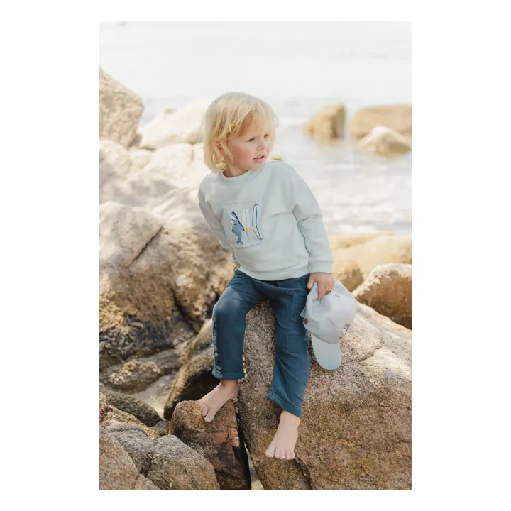 Cotton Gauze Reversed Pants | Navy blue- Product image n°0