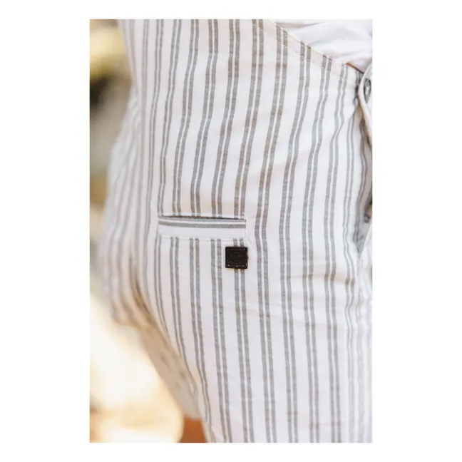 Stripes overalls | White