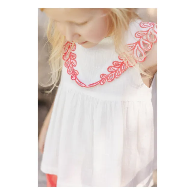 Top Fleuri | Blanc