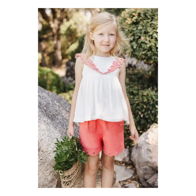 Top Fleuri | Blanc
