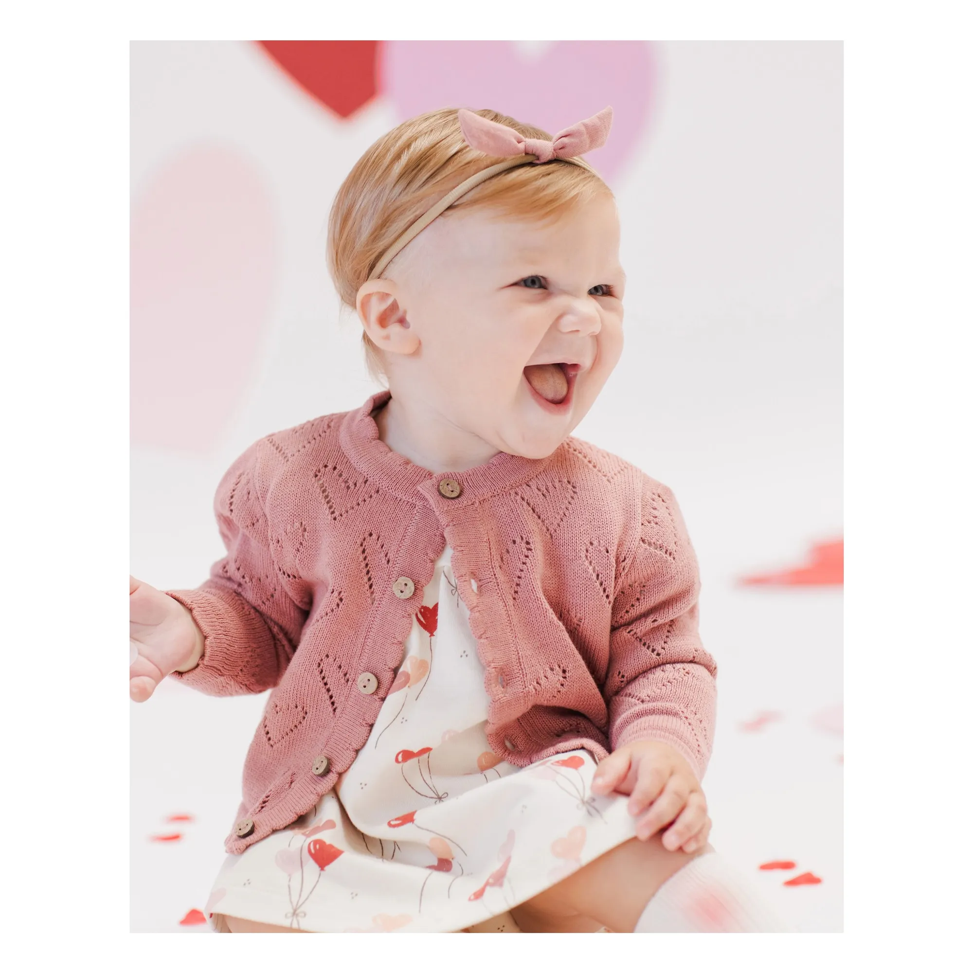 Gilet Cœurs Ajourés | Vieux Rose- Image produit n°3