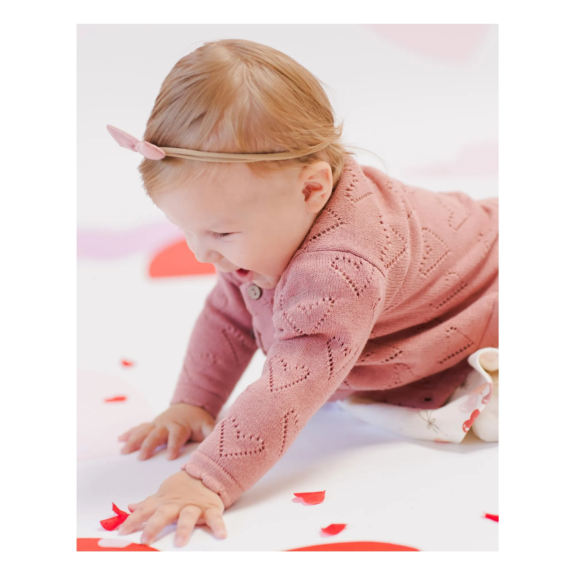Gilet Cœurs Ajourés | Vieux Rose- Image produit n°4