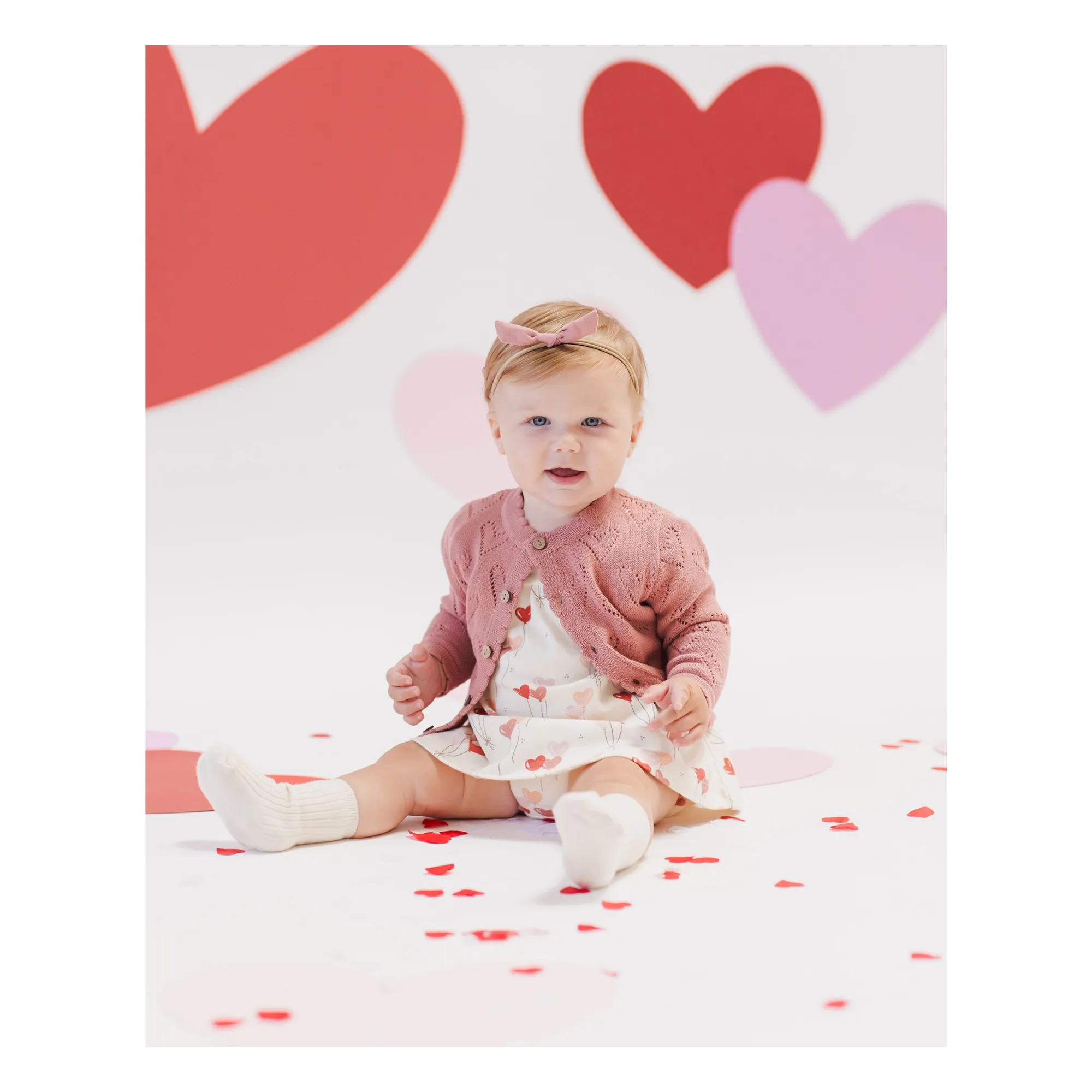 Gilet Cœurs Ajourés | Vieux Rose- Image produit n°1