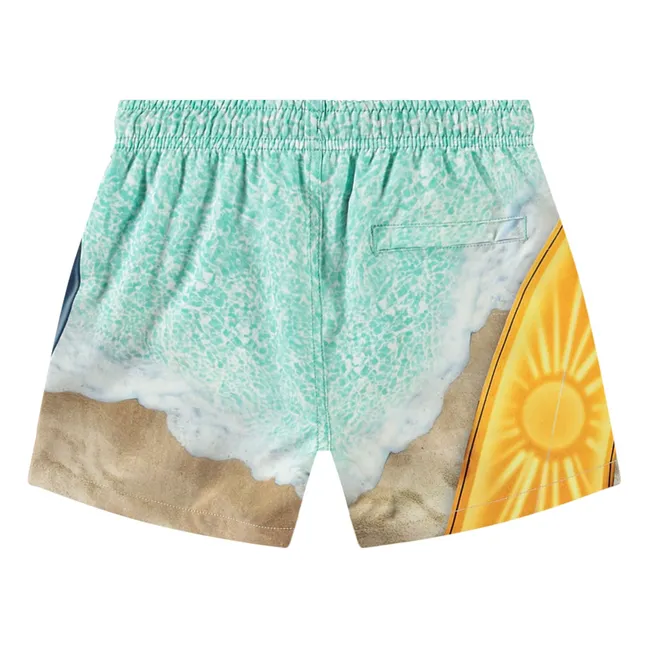 Badeshorts Niko Surd Art aus recycelten Fasern | Beige