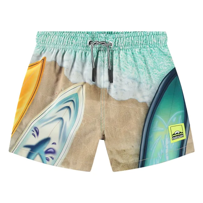 Bañador de fibra reciclada Niko Surd Art | Beige