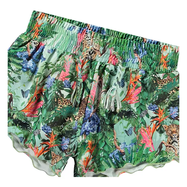 Shorts Nicci Tropical aus recycelten Fasern | Grün