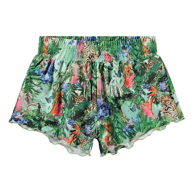 Shorts Nicci Tropical aus recycelten Fasern | Grün