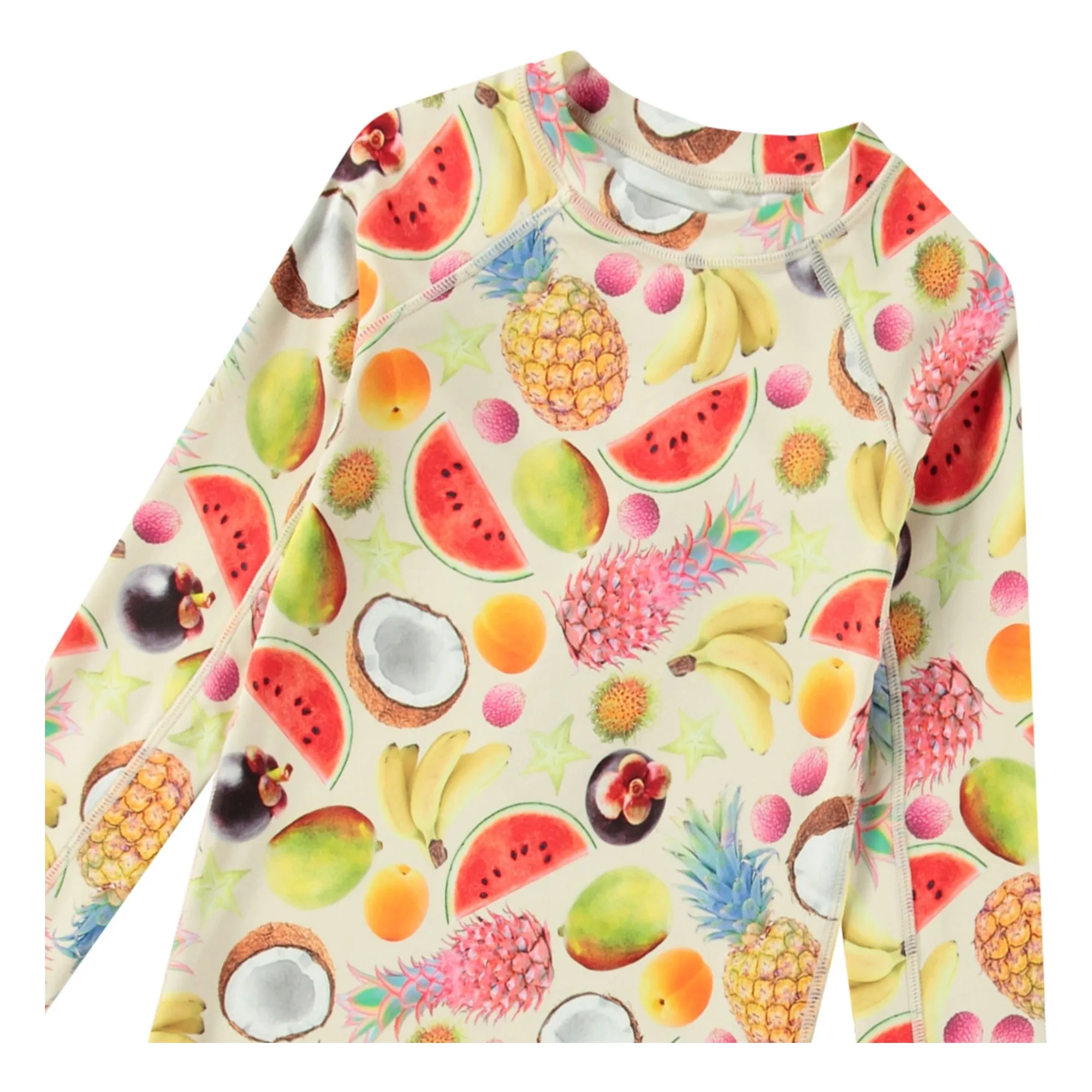 T-Shirt Anti-UV Neptune LS Fruits Fibres Recyclées | Crème- Image produit n°2