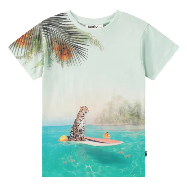 T-Shirt Raul Leo On Surf Bio-Baumwolle | Wassergrün