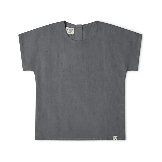 Linen T-Shirt | Grey blue