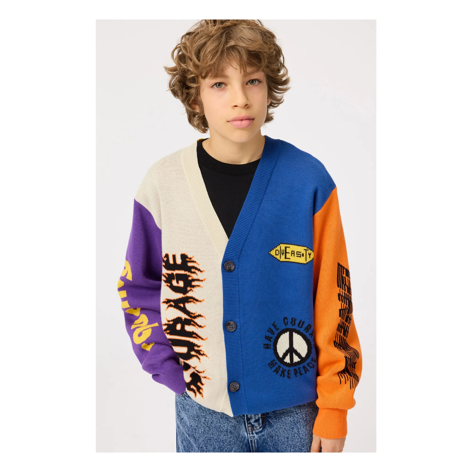 Cardigan Burt Coton Bio | Bleu- Image produit n°1