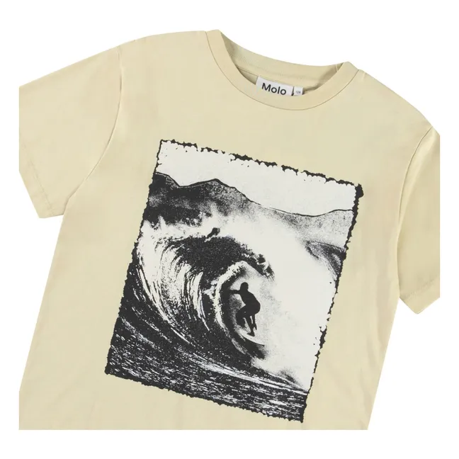 Camiseta de algodón orgánico Riley On A Wave Calm | Blanco