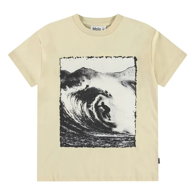 Camiseta de algodón orgánico Riley On A Wave Calm | Blanco