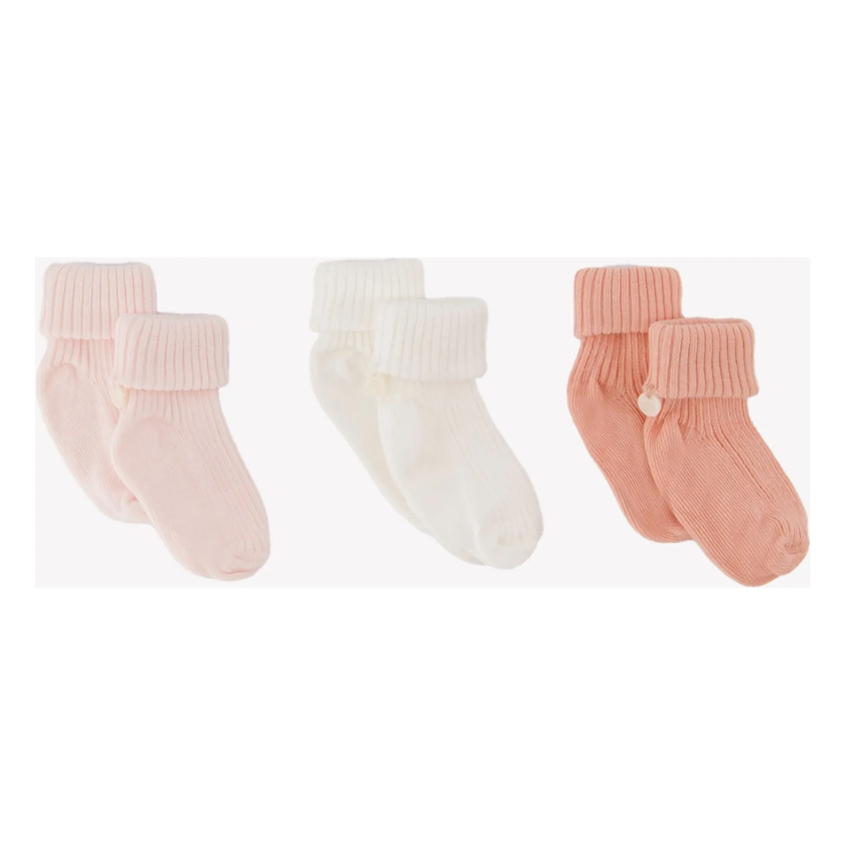 Tartine Et Chocolat Pale Pink Set Of 3 Socks
