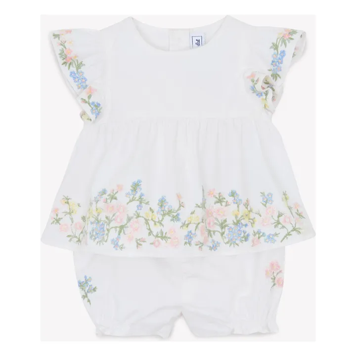 Ensemble Blouse et Bloomer Brodé | Blanc- Image produit n°0