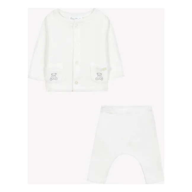 Set aus bestickter Weste und Leggings | Perlmutt