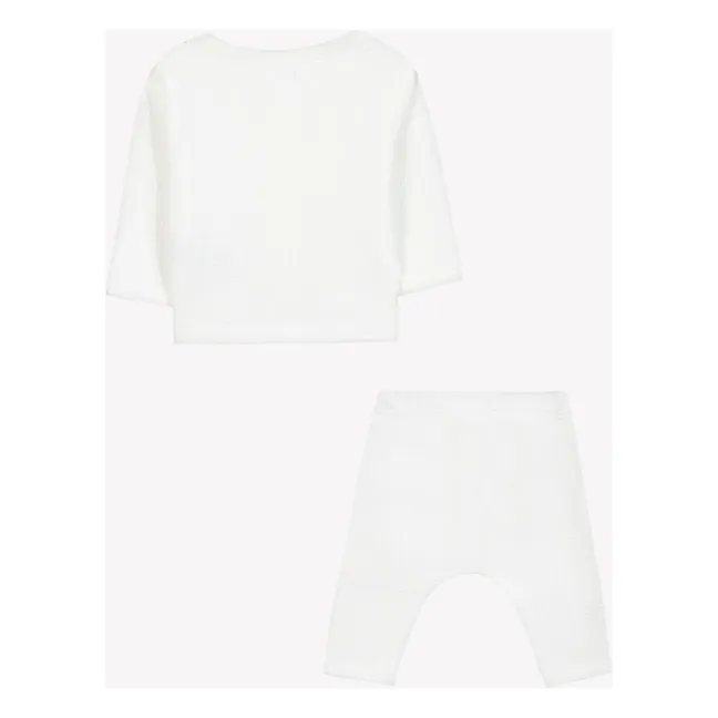 Set aus bestickter Weste und Leggings | Perlmutt