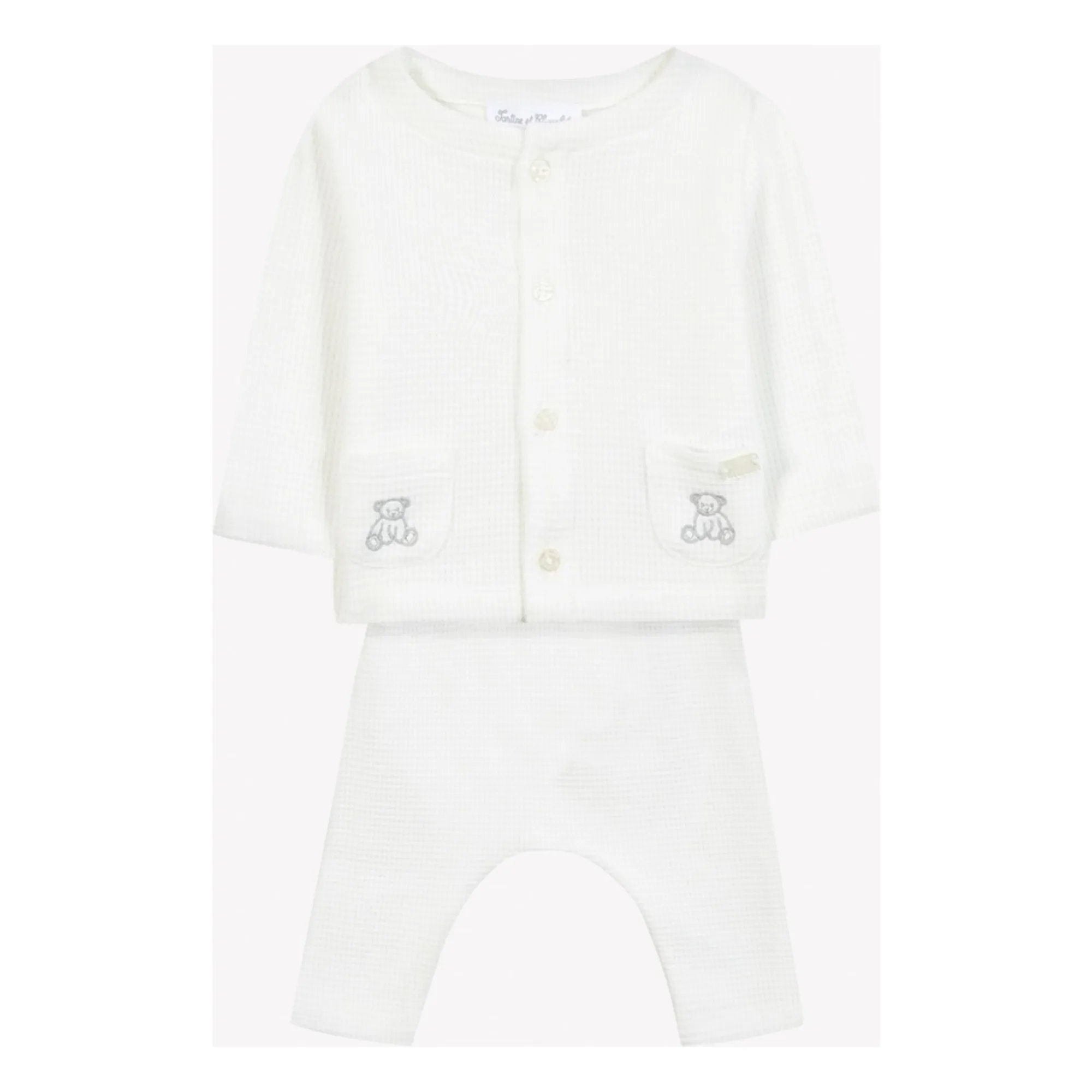 Tartine Et Chocolat Pearl Embroidered Vest And Legging Set