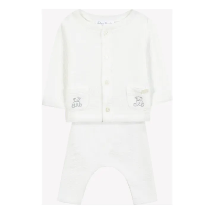 Ensemble Gilet et Legging Brodé | Nacre- Image produit n°0