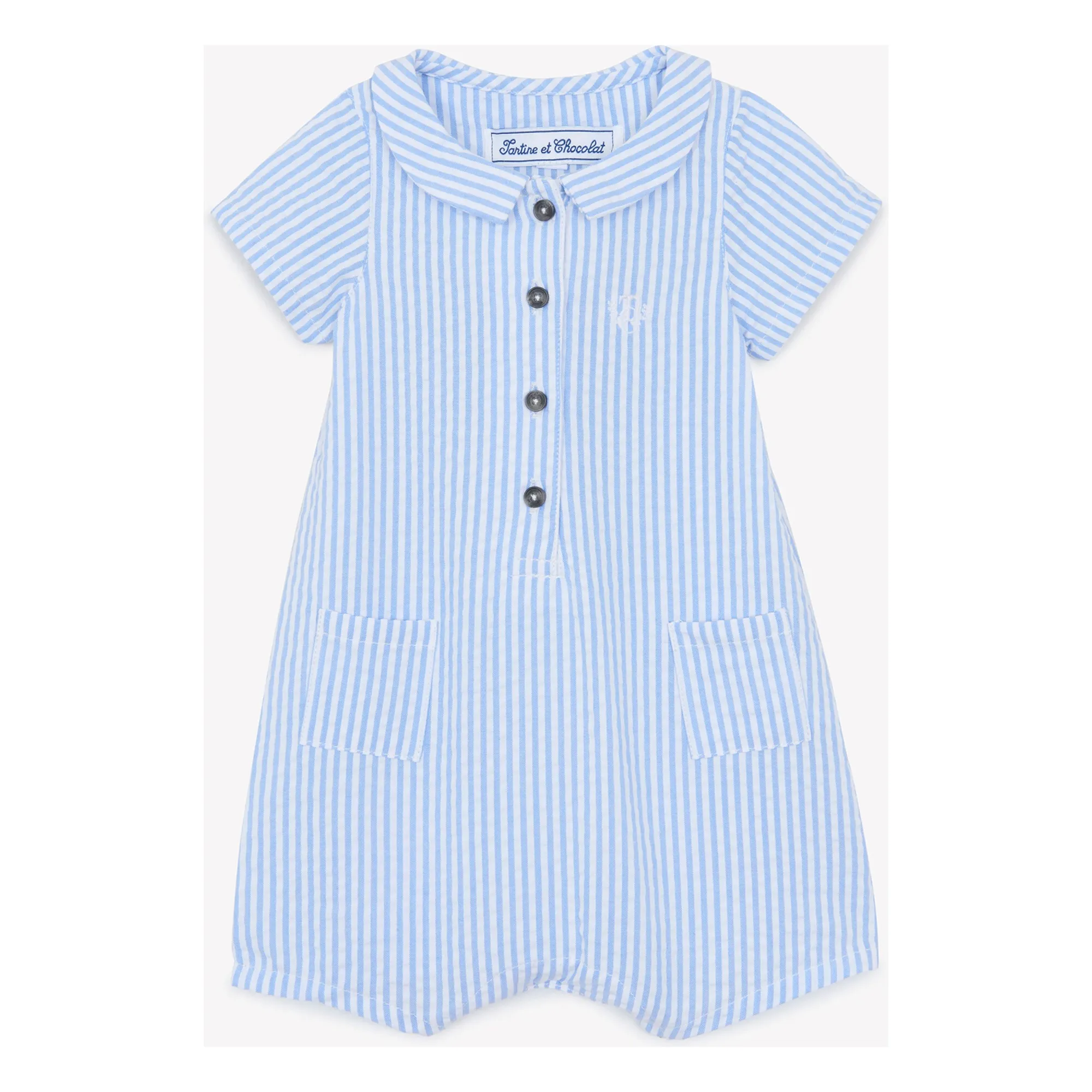 Tartine Et Chocolat Men's Blue Combishort Stripes