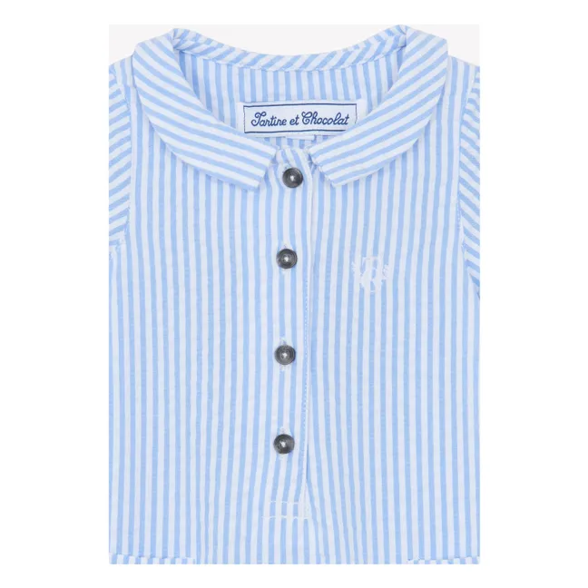 Combishort Rayures | Bleu
