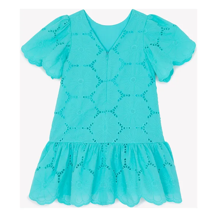 Robe Camomille Volants | Turquoise- Image produit n°3