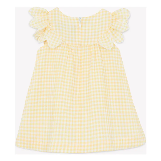 Vichy-Kleid | Blasses Gelb