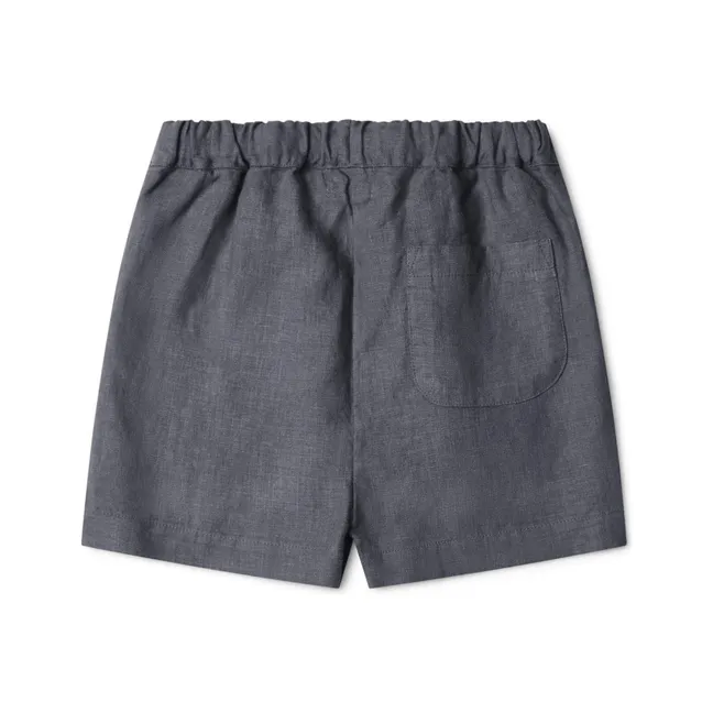 Linen Shorts | Grey blue