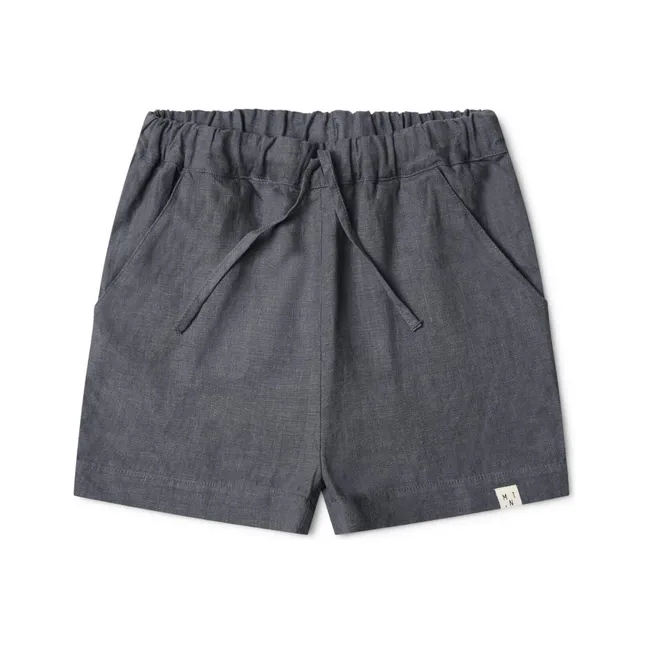Shorts Leinen | Graublau