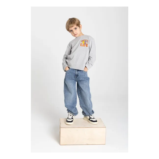 T-shirt a maniche lunghe Cotone biologico | Grigio chiné