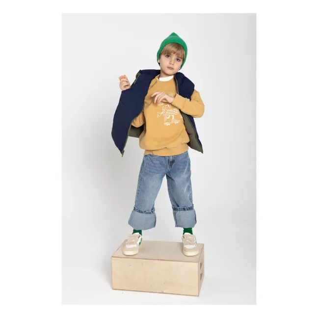 Giacca reversibile con zip senza maniche | Verde militare