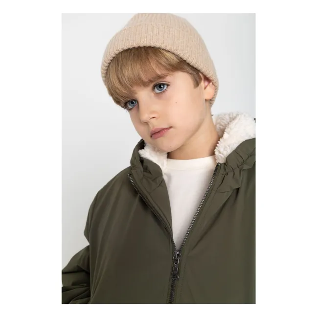 Giacca corta in pile | Verde militare
