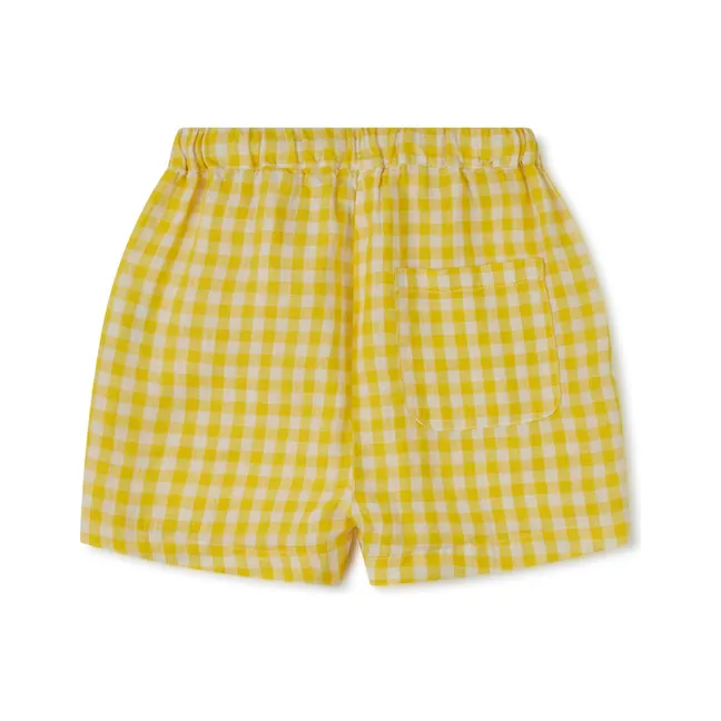 Pantalones cortos de lino Vichy | Amarillo