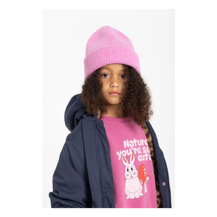 Sweatshirt col rond | Rose fuschia- Image produit n°6