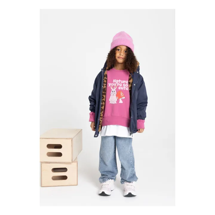 Sweatshirt col rond | Rose fuschia- Image produit n°5