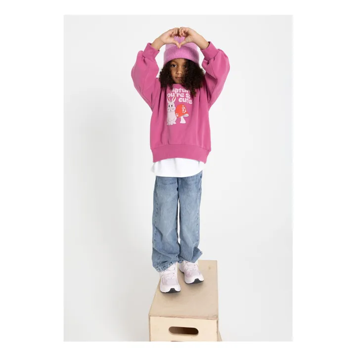 Sweatshirt col rond | Rose fuschia- Image produit n°4