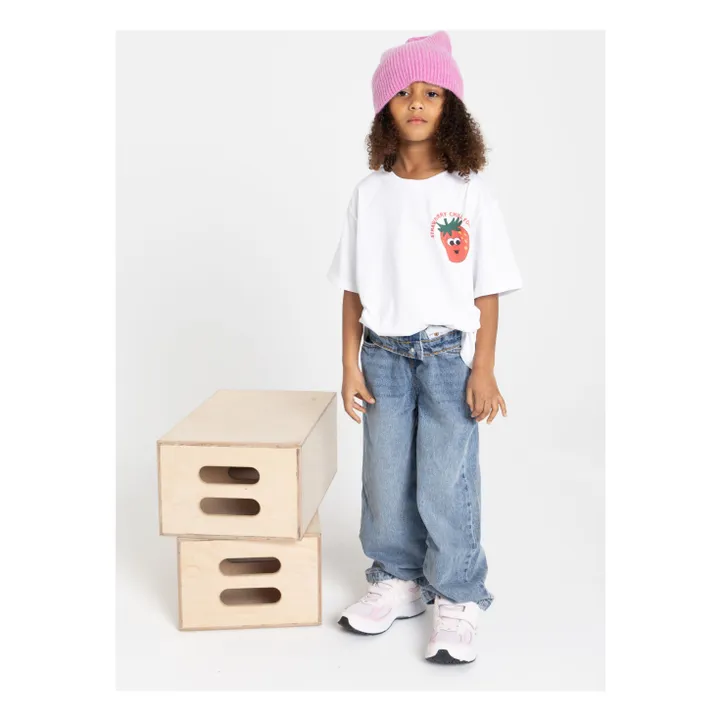 T-shirt Manches Courte Coton Bio STRAWBERRY | Blanc- Image produit n°2
