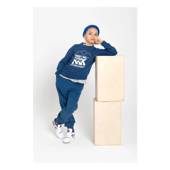 Felpa con scollo rotondo | Blu notte