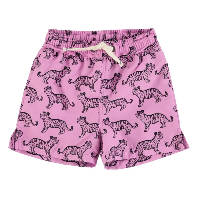 Badeshorts Tiger aus recycelten Fasern | Flieder