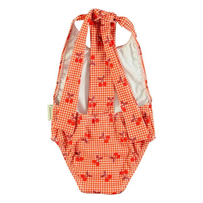 Vichy-Badeanzug aus recycelten Fasern | Orange