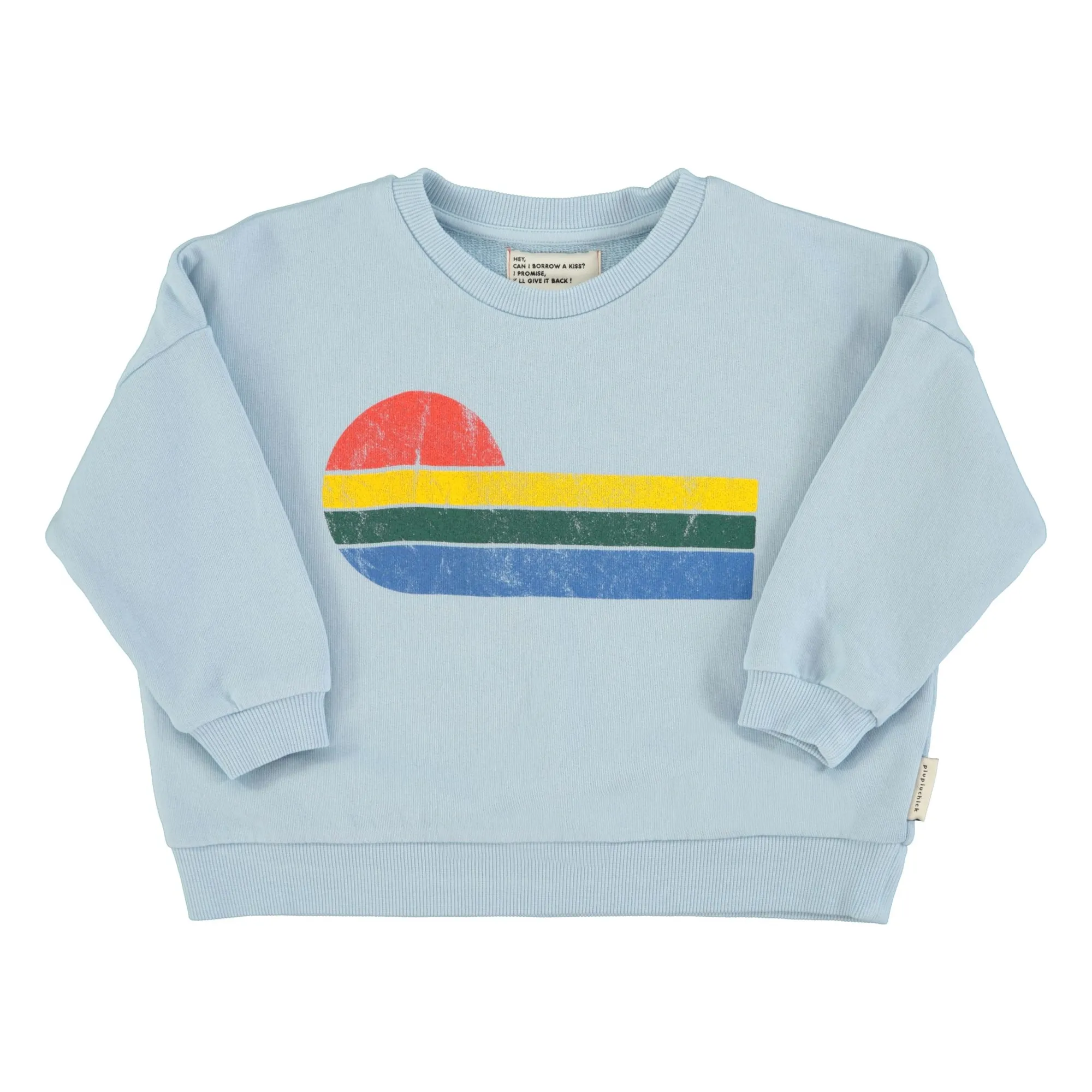 Eighties organic cotton sweatshirt | Light Blue- Product image n°0