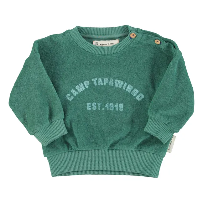 Sudadera con logotipo de rizo orgánico | Verde
